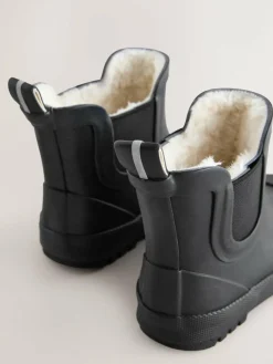 Best Next Black Plain Warm Lined Ankle Wellies