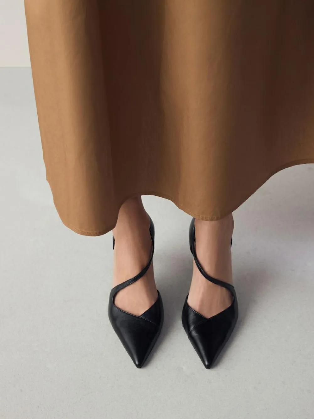 Next Premium Leather Asymmetric Court Heels^Women Heels