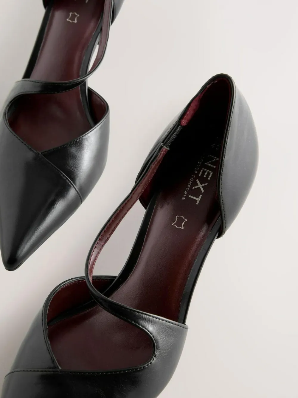 Next Premium Leather Asymmetric Court Heels^Women Heels