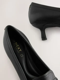 Next Premium Leather With Motionflex Point Toe Tassel Heels Loafers^Women Wide Fit & Extra Wide Fit|Heels
