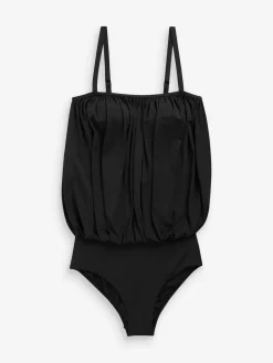 Best Next Print Blouson Shaping Swimsuit Black