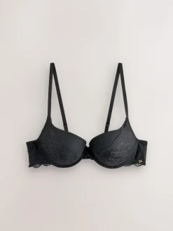Next Black Push Up Pad Plunge A-D Wow Triple Boost Lace Multiway Bra^Women Bras