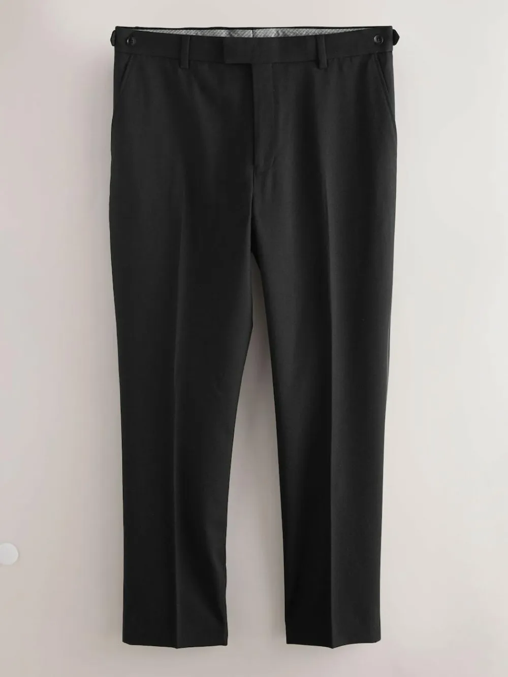 New Next Black Regular Fit Signature Marzotto Wool Tuxedo Trousers With Side Tape Detail