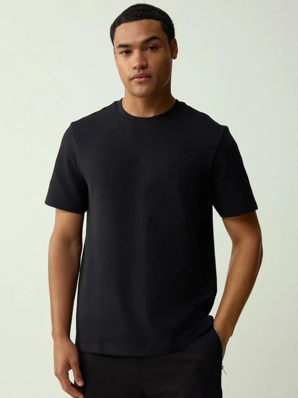 Best Next Black Regular Fit Smart Soft Touch Heavyweight T-Shirt