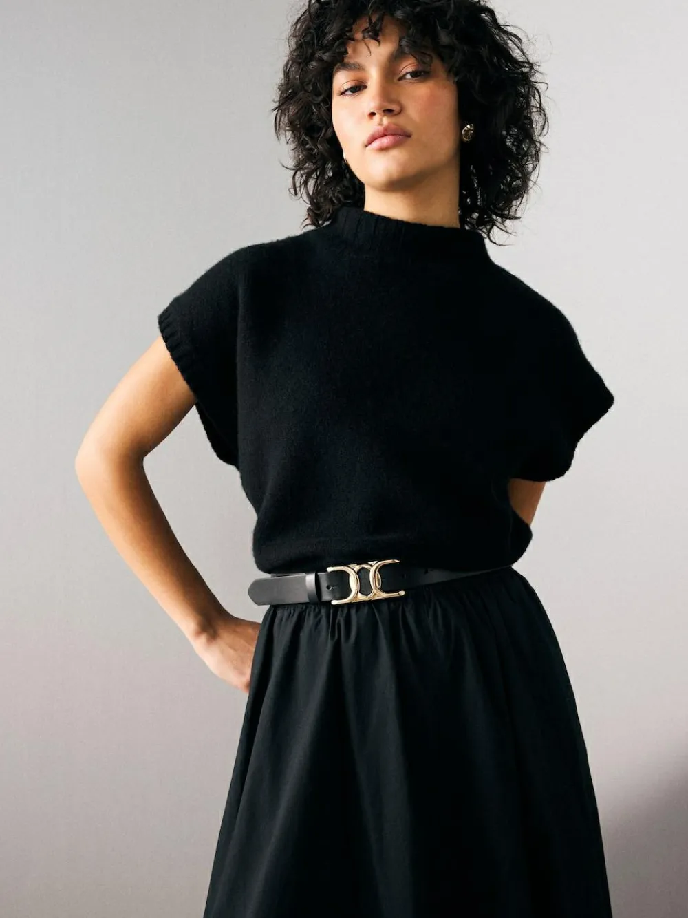 Outlet Next Regular Statement Buckle Leather Belt Black