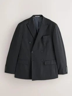 Next Black Relaxed Fit Double Breasted Tuxedo Suit Jacket^ Blazers & Formal Jackets|Black Suits