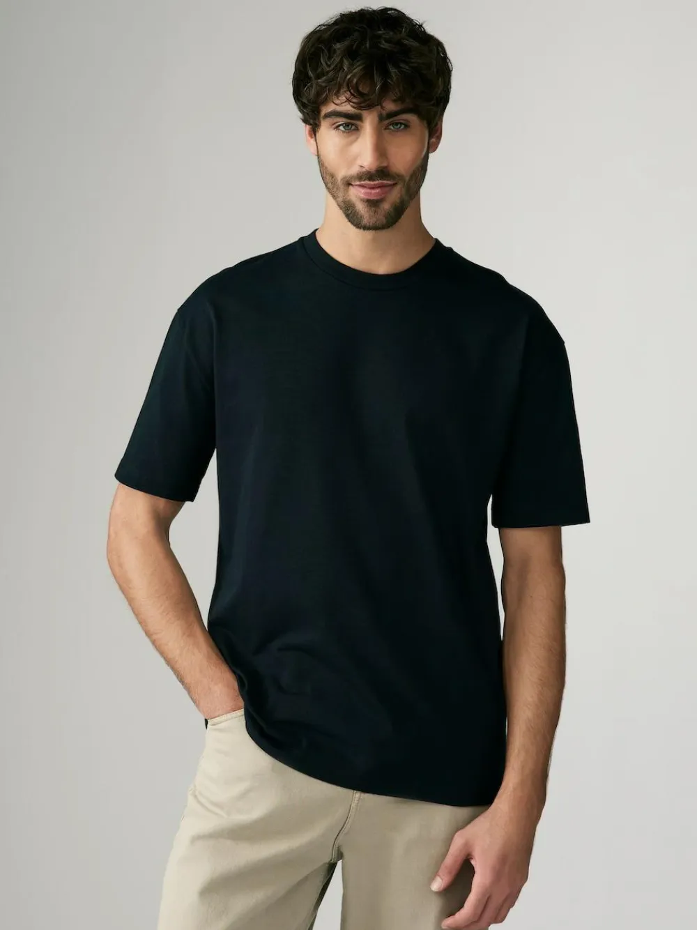 Next Black Relaxed Fit Heavyweight T-Shirts 3 Pack^ Nightwear|Tops & T-Shirts