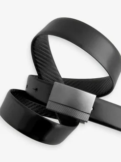 Next Black Reversible Print Smooth Leather Belt