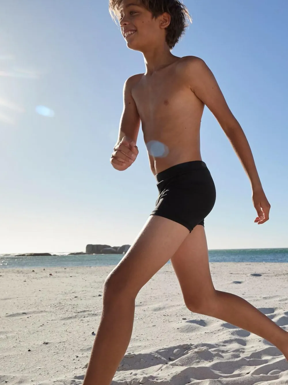 Sale Next Shorter Length Stretch Swim Shorts (3-16yrs) Black
