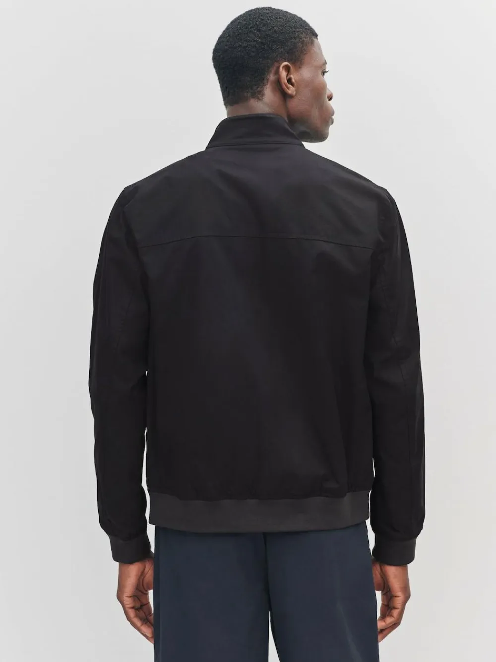 Hot Next Shower Resistant Check Lining Harrington Jacket Black