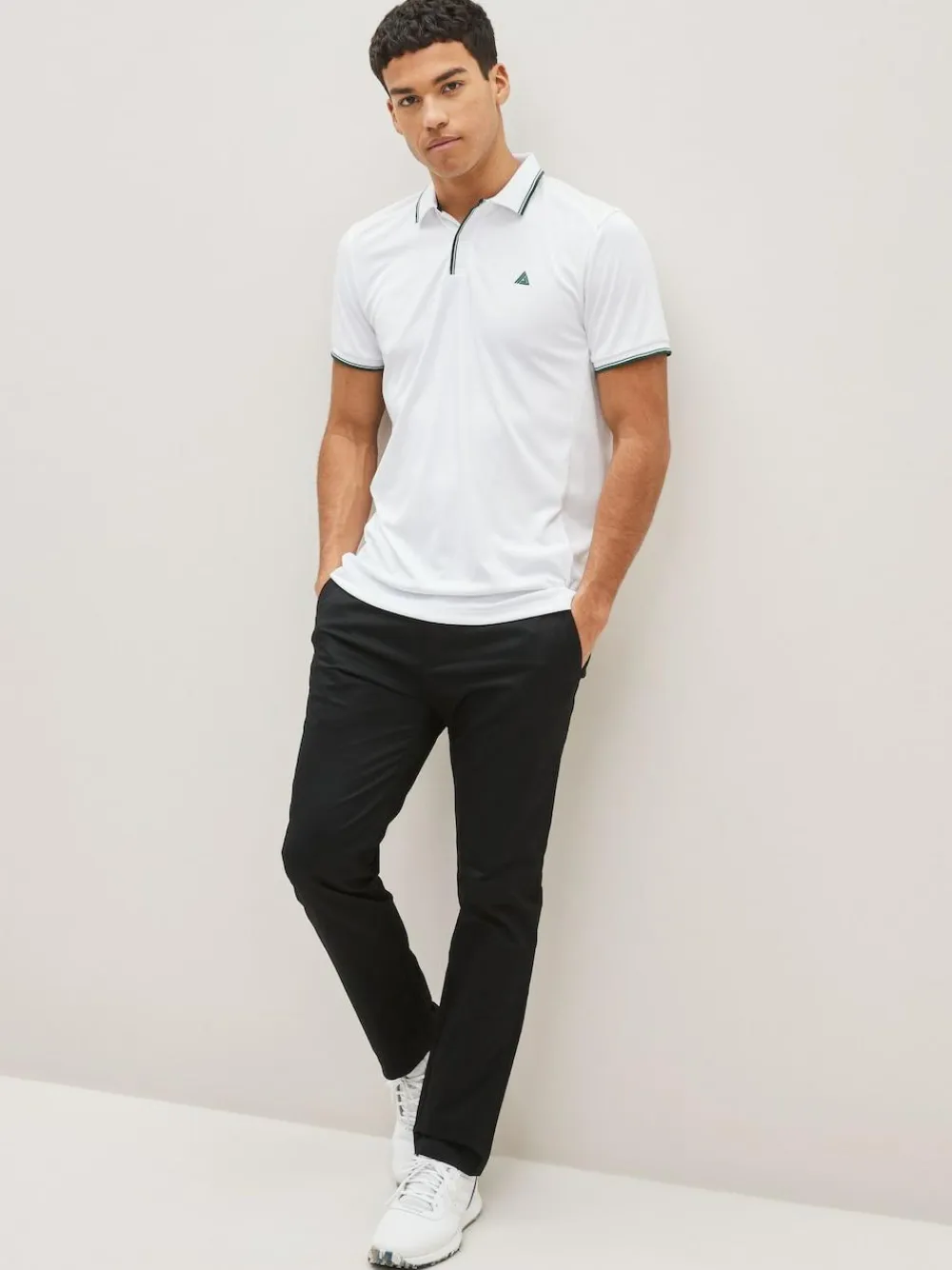 Sale Next Black Shower Resistant Golf Stretch Chino Trousers