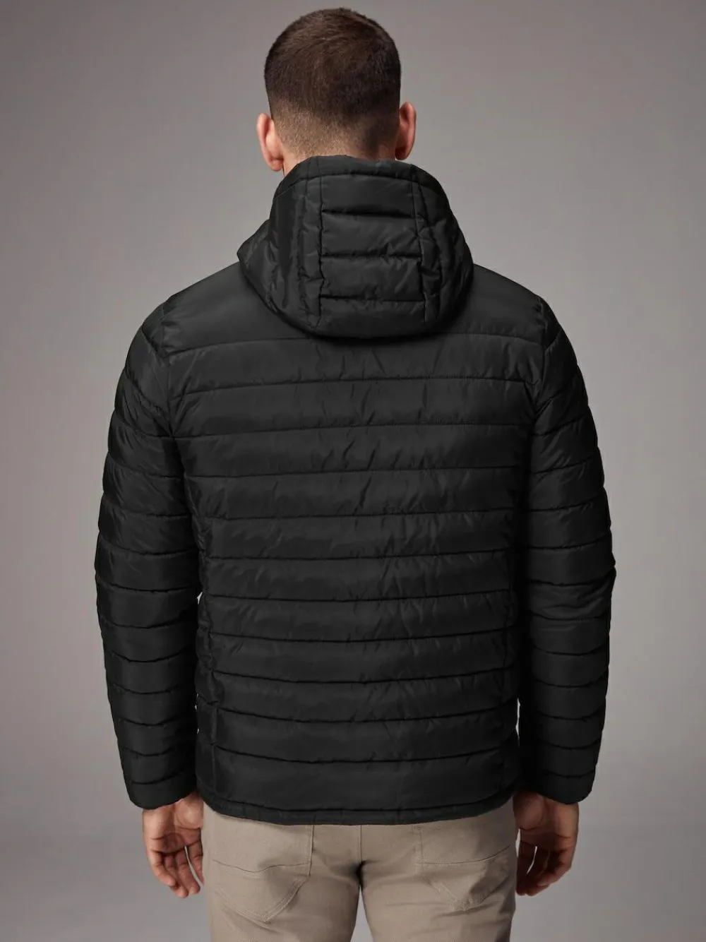 Discount Next Shower Resistant Lightweight Hooded Puffer Coat Jacket Black