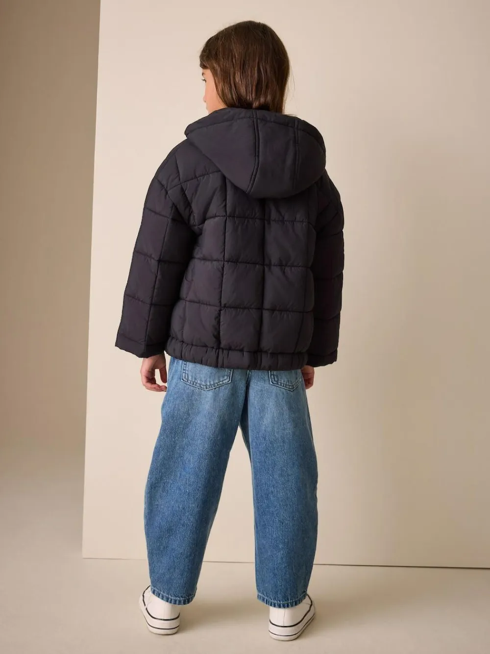 Hot Next Shower Resistant Square Quilted Coat (3-16yrs) Black