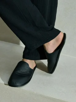 Next Black Signature Leather Mule Slippers^ Slippers|Slippers