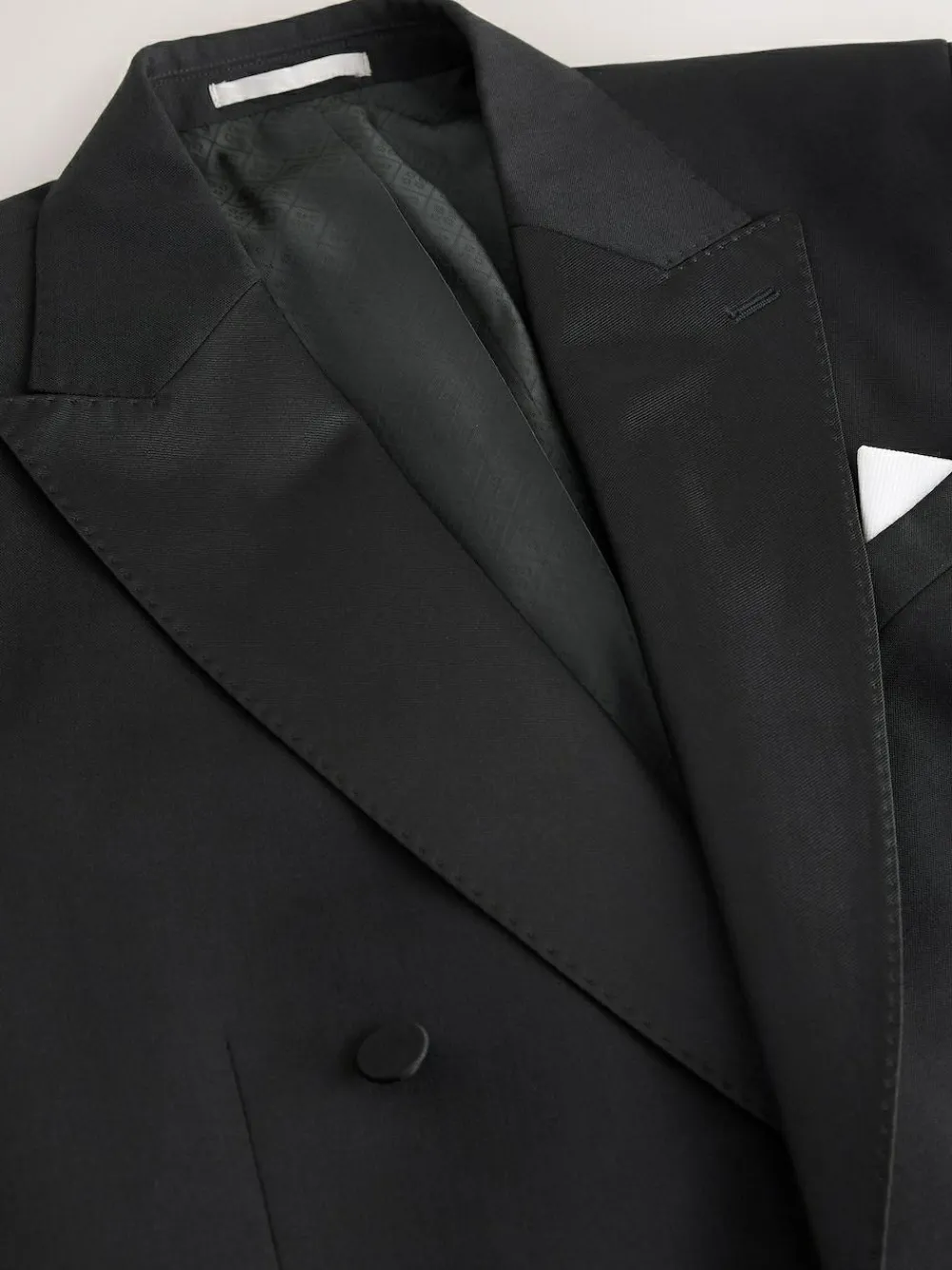 Discount Next Black Signature Nova Fides 100% Italian Wool Double Breasted Tuxedo Suit Jacket