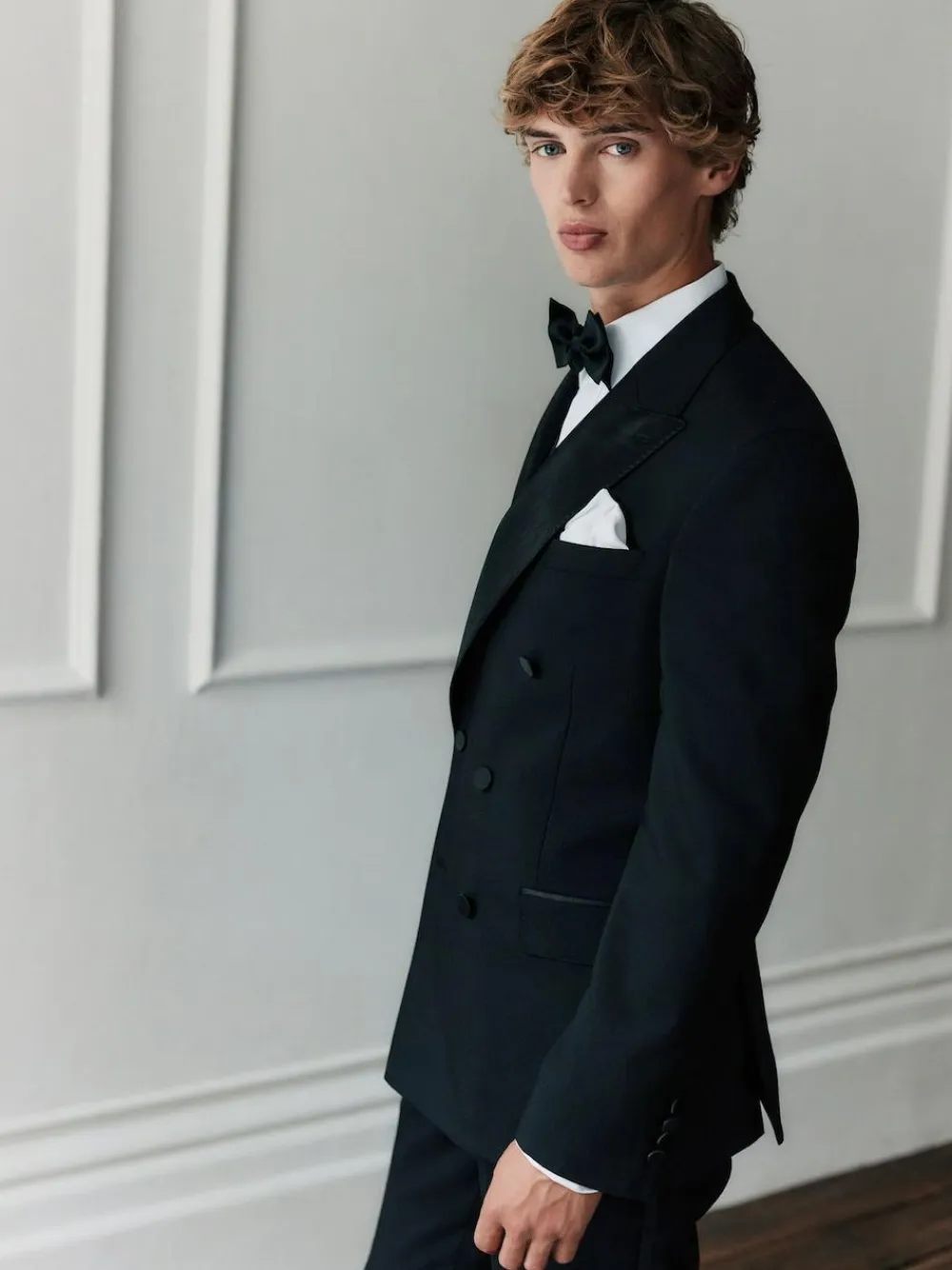 Discount Next Black Signature Nova Fides 100% Italian Wool Double Breasted Tuxedo Suit Jacket