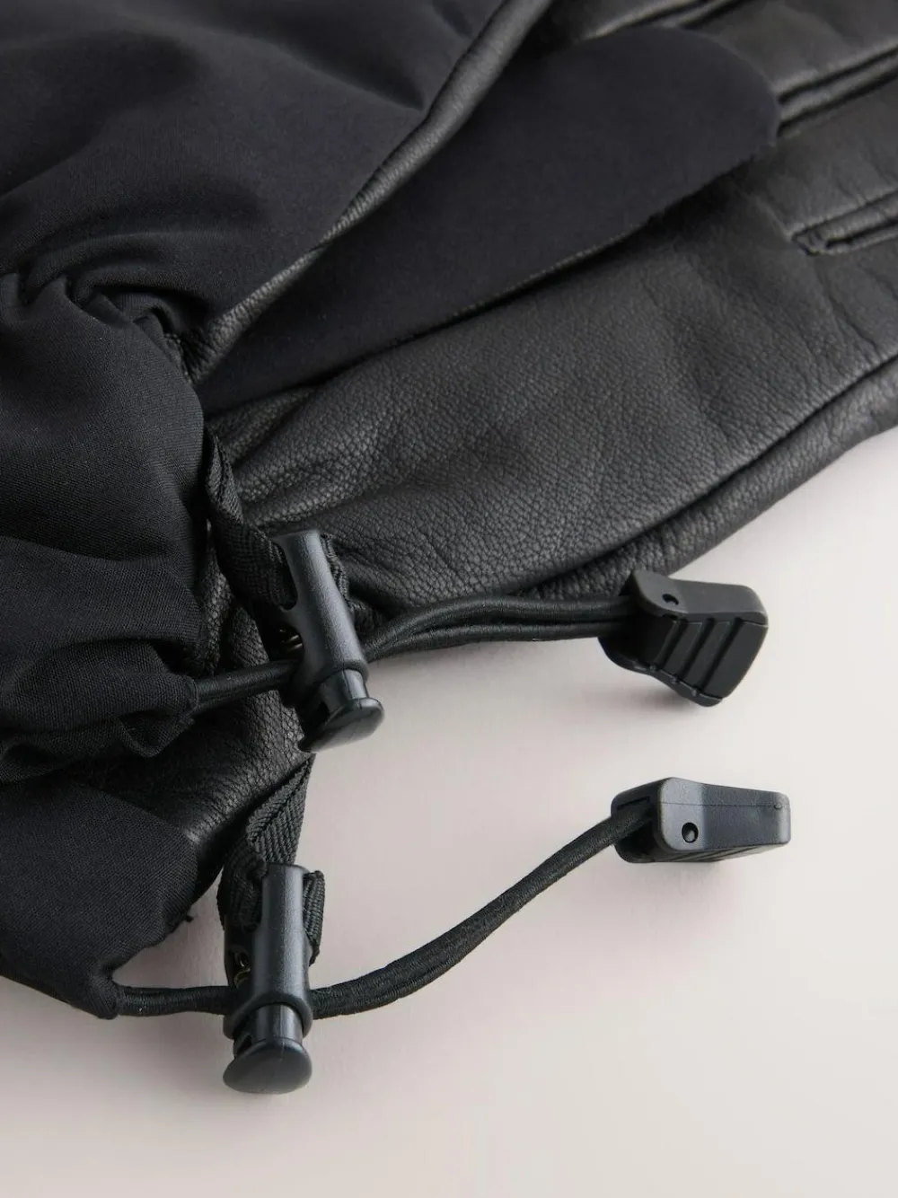 Next Black Ski Gloves With Leather^ Hats, Gloves & Scarves|Hats, Scarves & Gloves