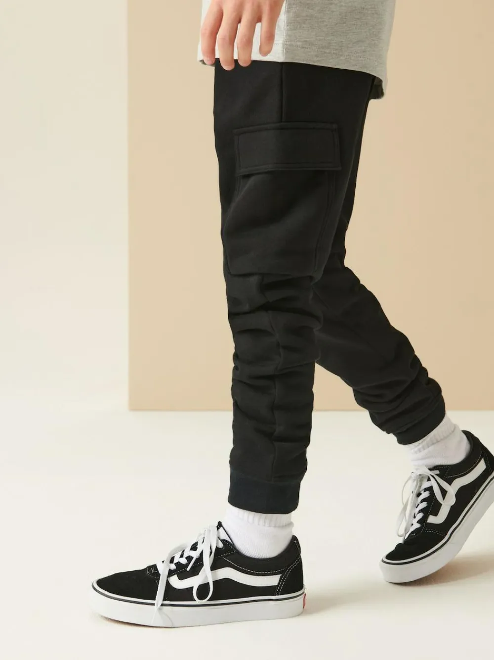 Next Black Slim Fit Cargo Rich Joggers (3-16yrs)^BOY Joggers|Sweat Pants