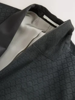 Sale Next Slim Fit Jacquard Tuxedo Suit Jacket Black