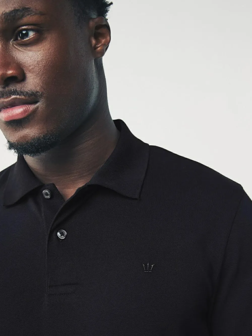 Best Next Slim Fit Long Sleeve Pique Polo Shirt Black