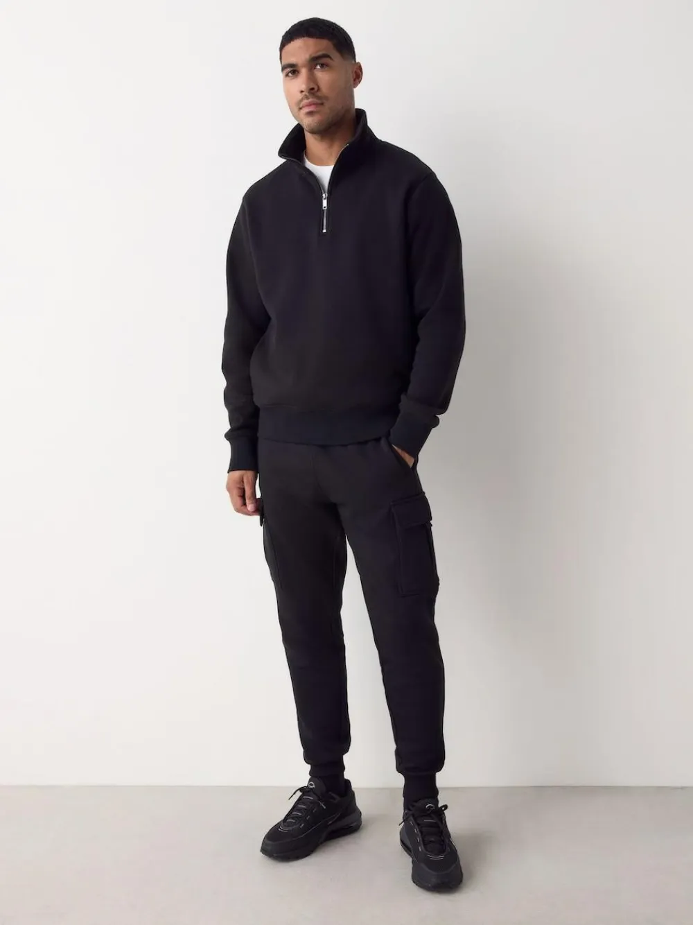 Next Slim Fit Slim Fit Brushback Heavyweight Cargo Joggers^ Joggers|Joggers