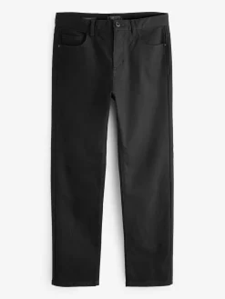 Next Black Solid Single Straight Fit Classic Stretch Jeans^ Jeans|Jeans