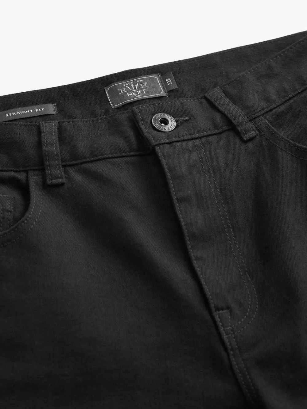 Next Black Solid Single Straight Fit Classic Stretch Jeans^ Jeans|Jeans
