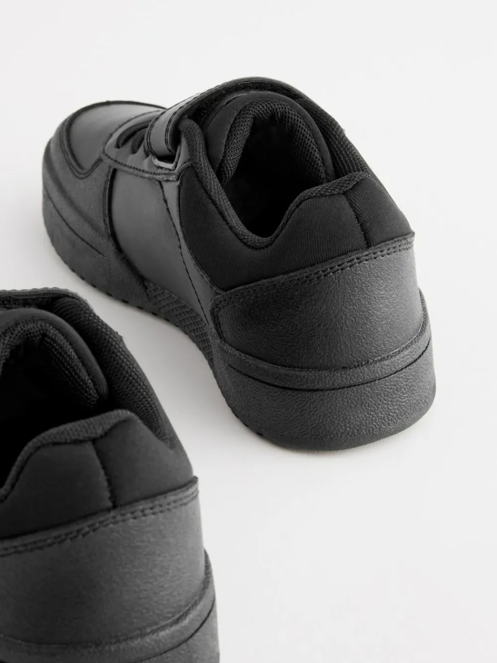 Next Black Standard Fit (F) 1 Strap Elastic Lace School Trainers^BOY Sneakers|School Shoes