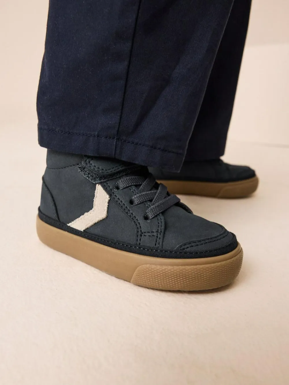 Next Standard Fit (F) Elastic Lace Touch Fastening Chevron Boots^BOY Sneakers|Sneakers