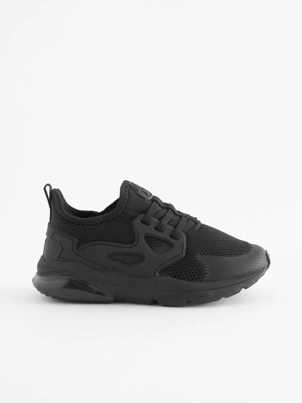 New Next Standard Fit (F) Elastic Lace Trainers Black