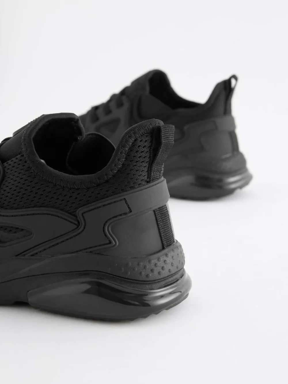 New Next Standard Fit (F) Elastic Lace Trainers Black