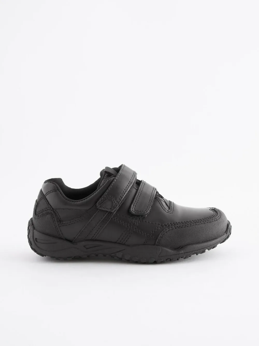 Next Black Standard Fit (F) Leather Touch Fastening School Shoes^BOY School Shoes|Boys Shoes