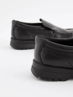 Next Black Standard Fit (F) School Leather Loafer Shoes^BOY School Shoes|Boys Shoes
