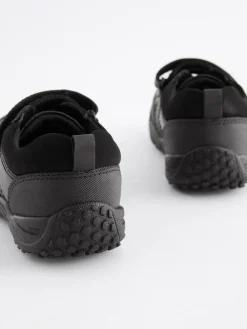 Sale Next Black Standard Fit (F) School Leather Elastic Lace Shoes