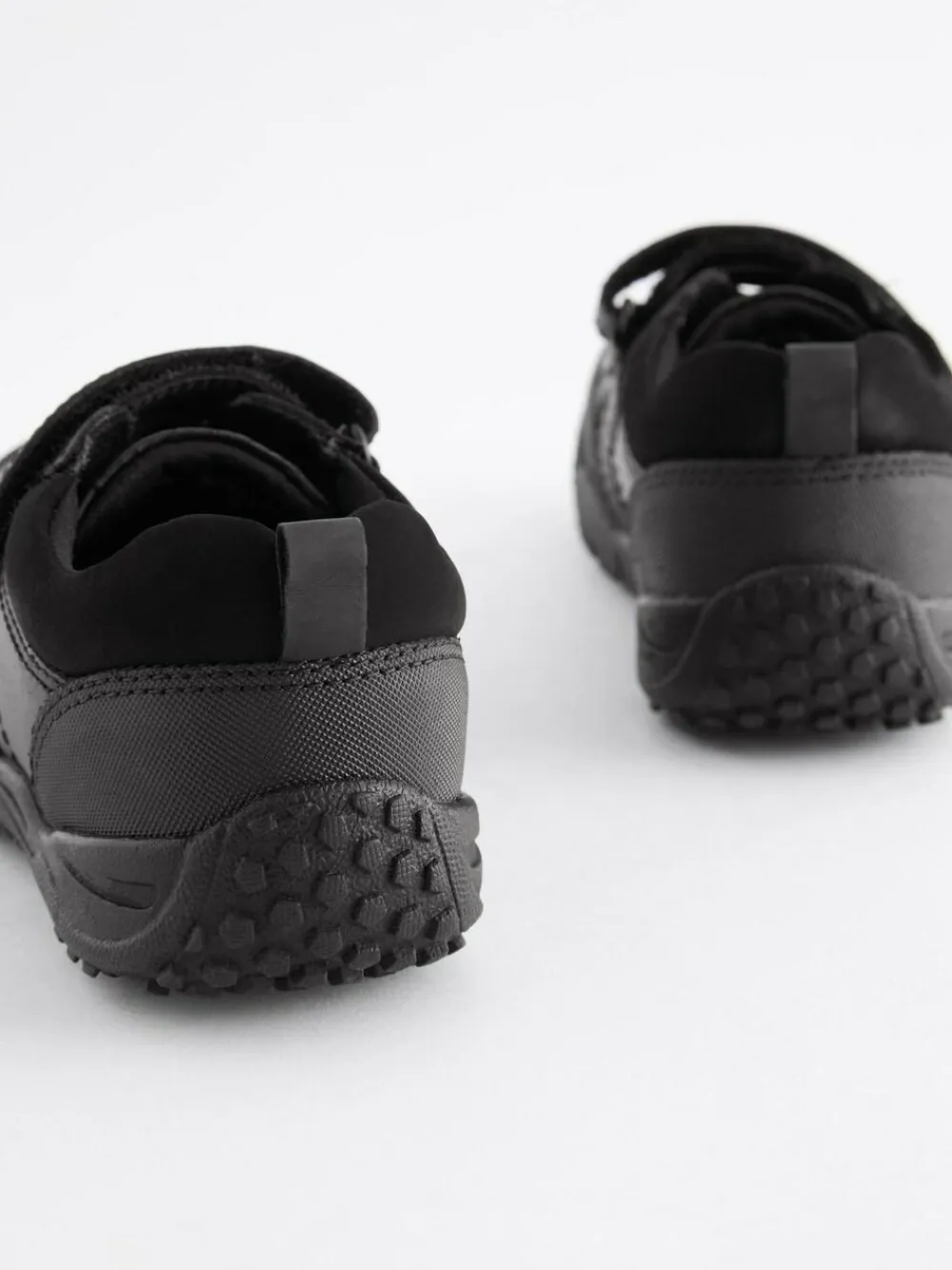 Sale Next Black Standard Fit (F) School Leather Elastic Lace Shoes