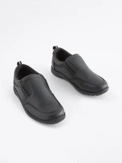 Best Next Black Standard Fit (F) School Leather Loafers