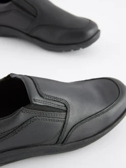 Best Next Black Standard Fit (F) School Leather Loafers