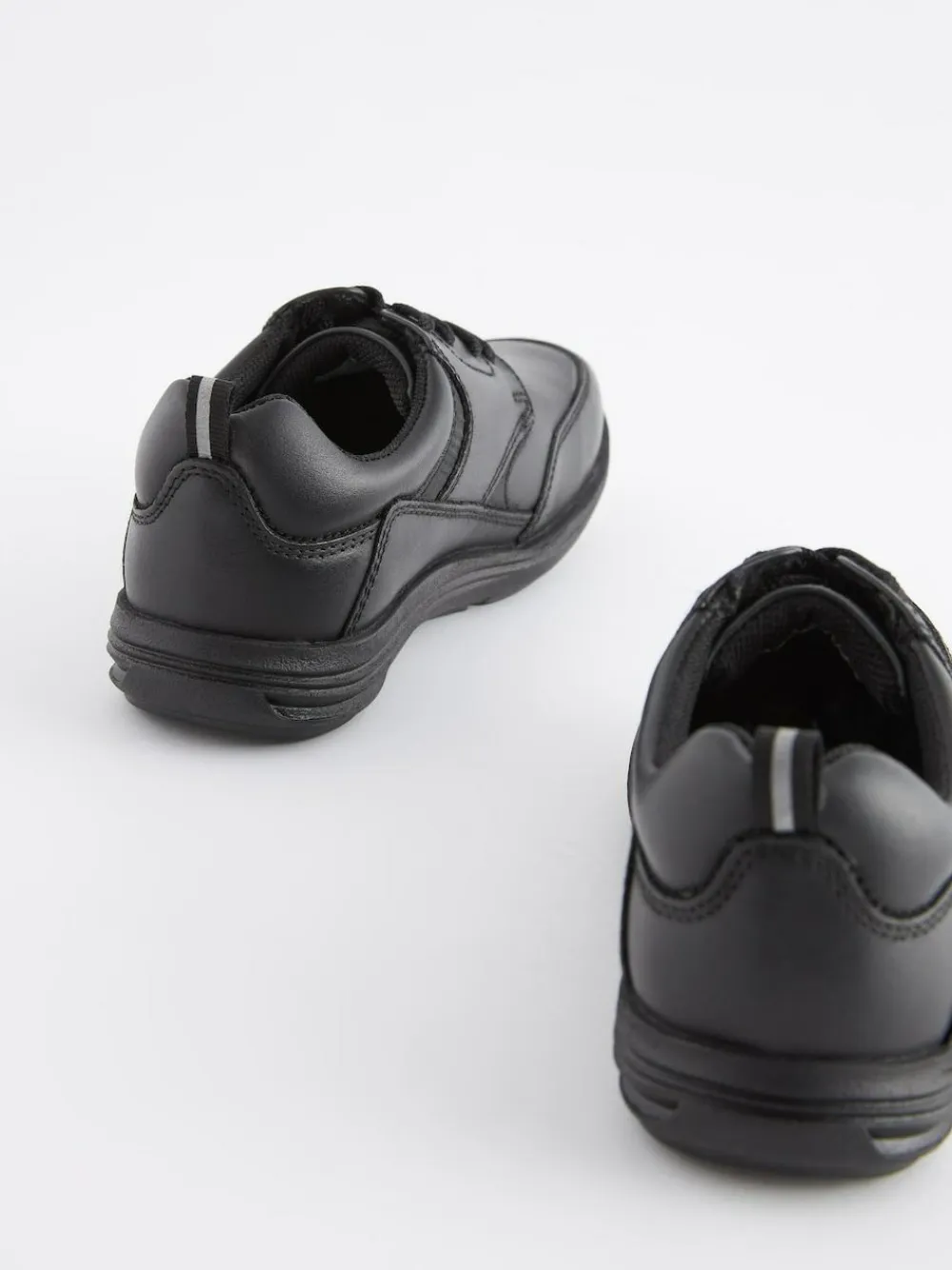Best Next Black Standard Fit (F) School Leather Lace-Up Shoes