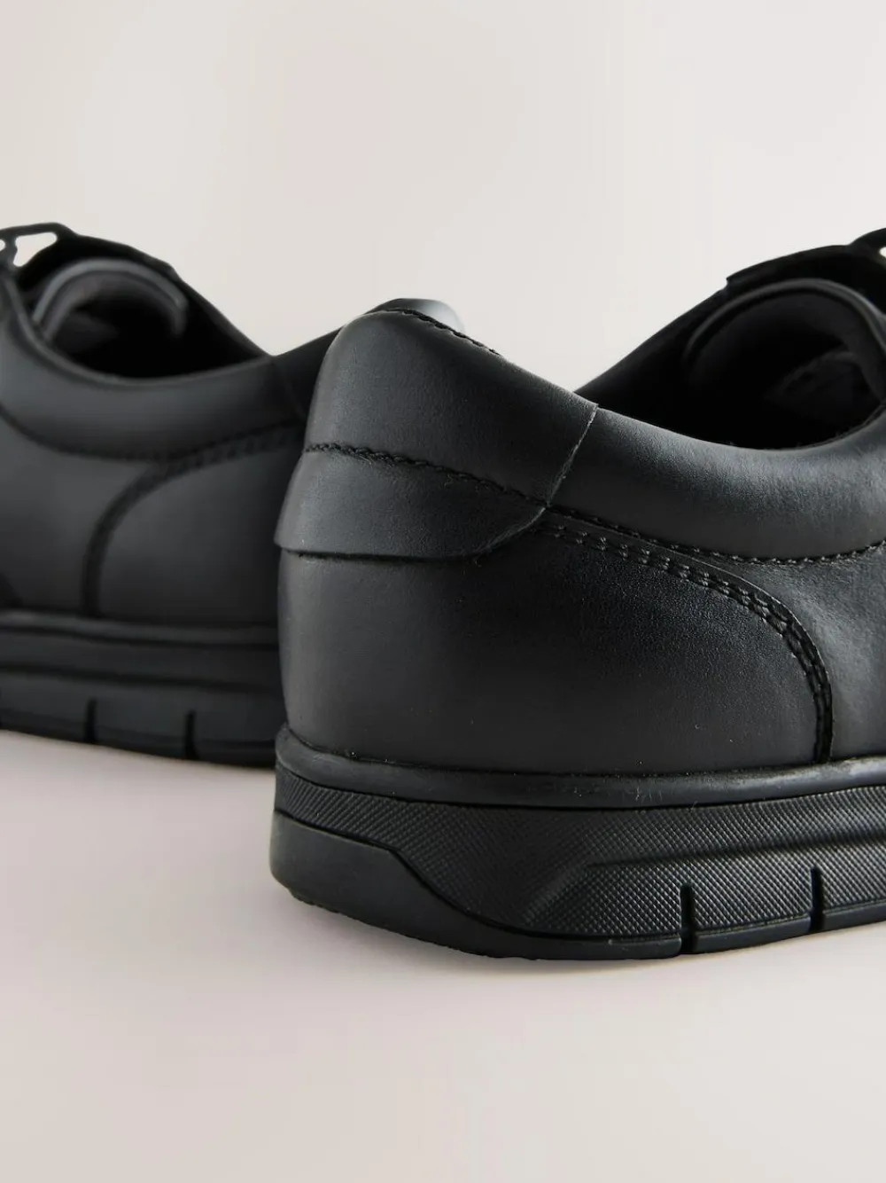 Next Black Standard Fit (F) Smart Leather Lace Up School Shoes^BOY School Shoes|Boys Shoes