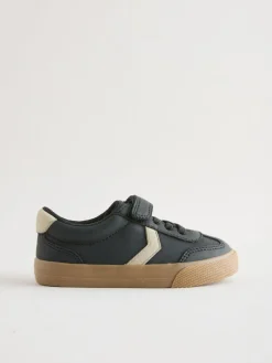 Next Black Standard Fit (F) Touch Fastening Elastic Lace Trainers^BOY Sneakers|Sneakers