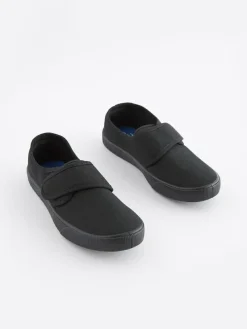 Best Next Black Standard Fit (F) Touch Fastening Plimsoll School Shoes