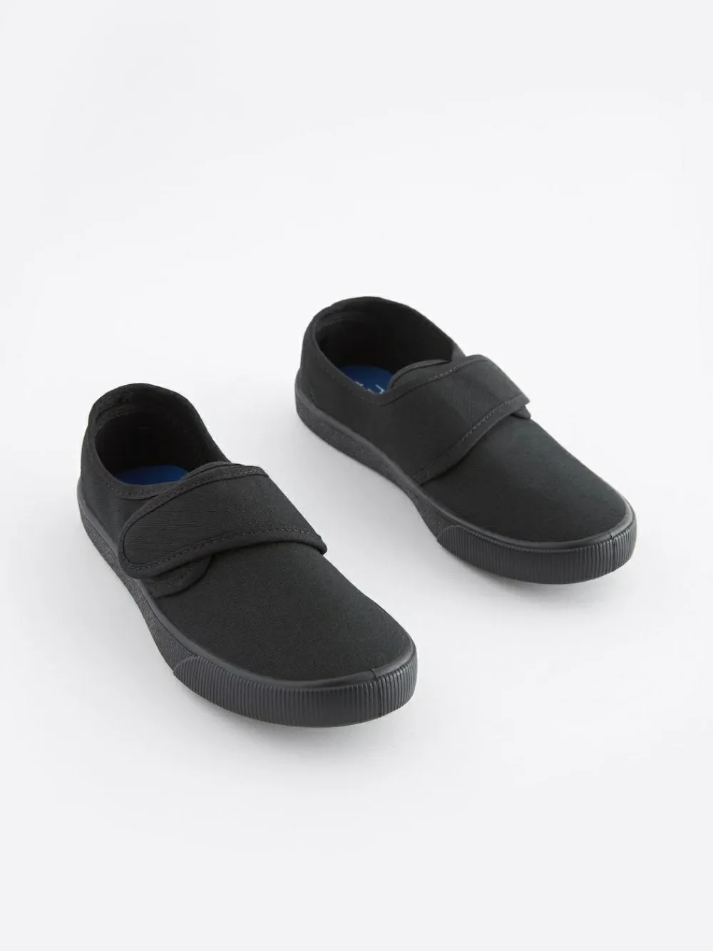 Best Next Black Standard Fit (F) Touch Fastening Plimsoll School Shoes