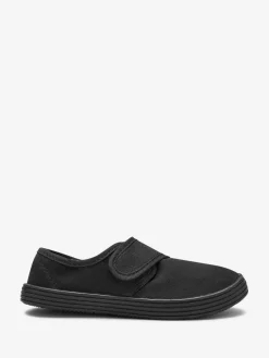 Best Next Black Standard Fit (F) Touch Fastening Plimsoll School Shoes
