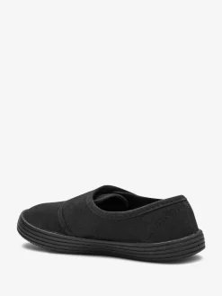 Best Next Black Standard Fit (F) Touch Fastening Plimsoll School Shoes