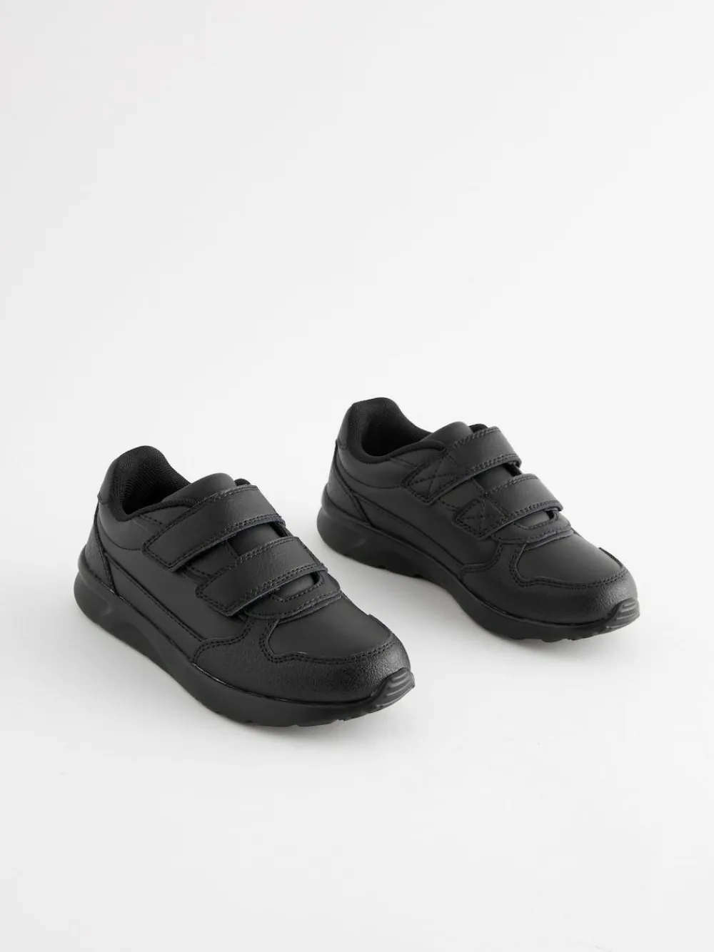 Best Next Black Standard Fit (F) Touch Fastening Leather School Shoes
