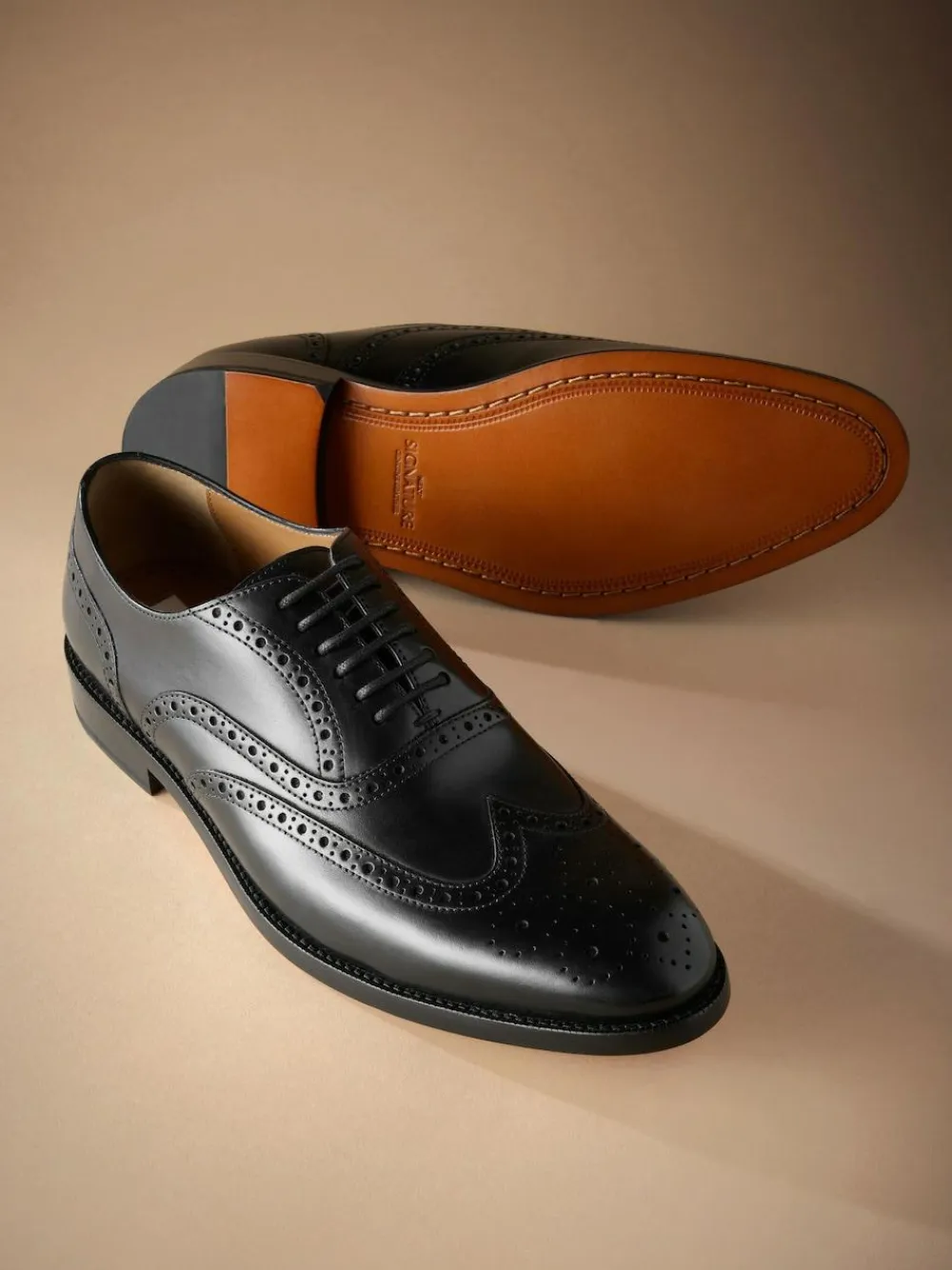 Next Standard Fit Signature Italian Leather Wingcap Brogue Shoes^ Shoes|Occasionwear