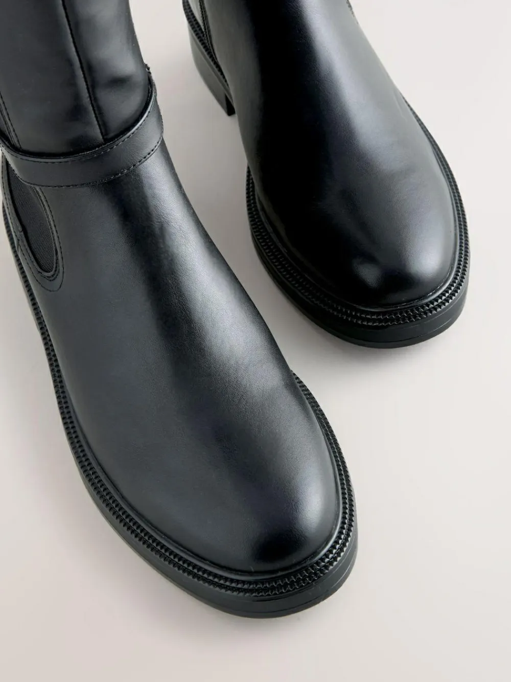 Online Next Standard/Wide Fit Forever Comfort® Buckle Detail Riding Boots Black