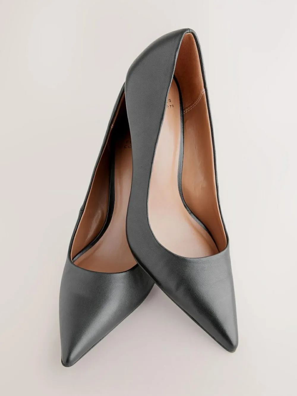 Next Black Standard/Wide Fit Leather Mid Court Shoes^Women Occasionwear|Wide Fit & Extra Wide Fit
