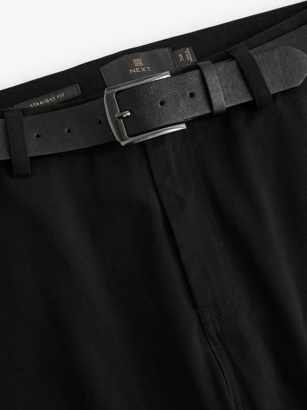 Next Straight Fit Belted Soft Touch Chino Trousers^ Nightwear|Pants & Chinos