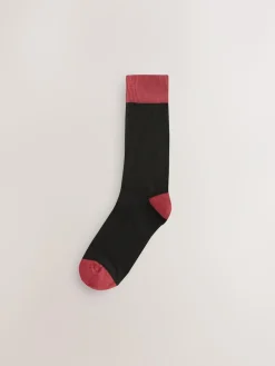 New Next Black Striped 7 Pack Mens Cotton Rich Socks